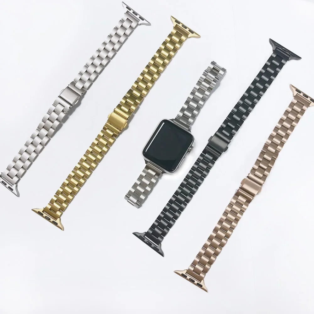 سوار رفيع من الفولاذ المقاوم للصدأ لساعة أبل 38/40/41 ملم، سوار معصم بديل معدني قابل للتعديل لسلسلة IWatch Ultra SE 987654321