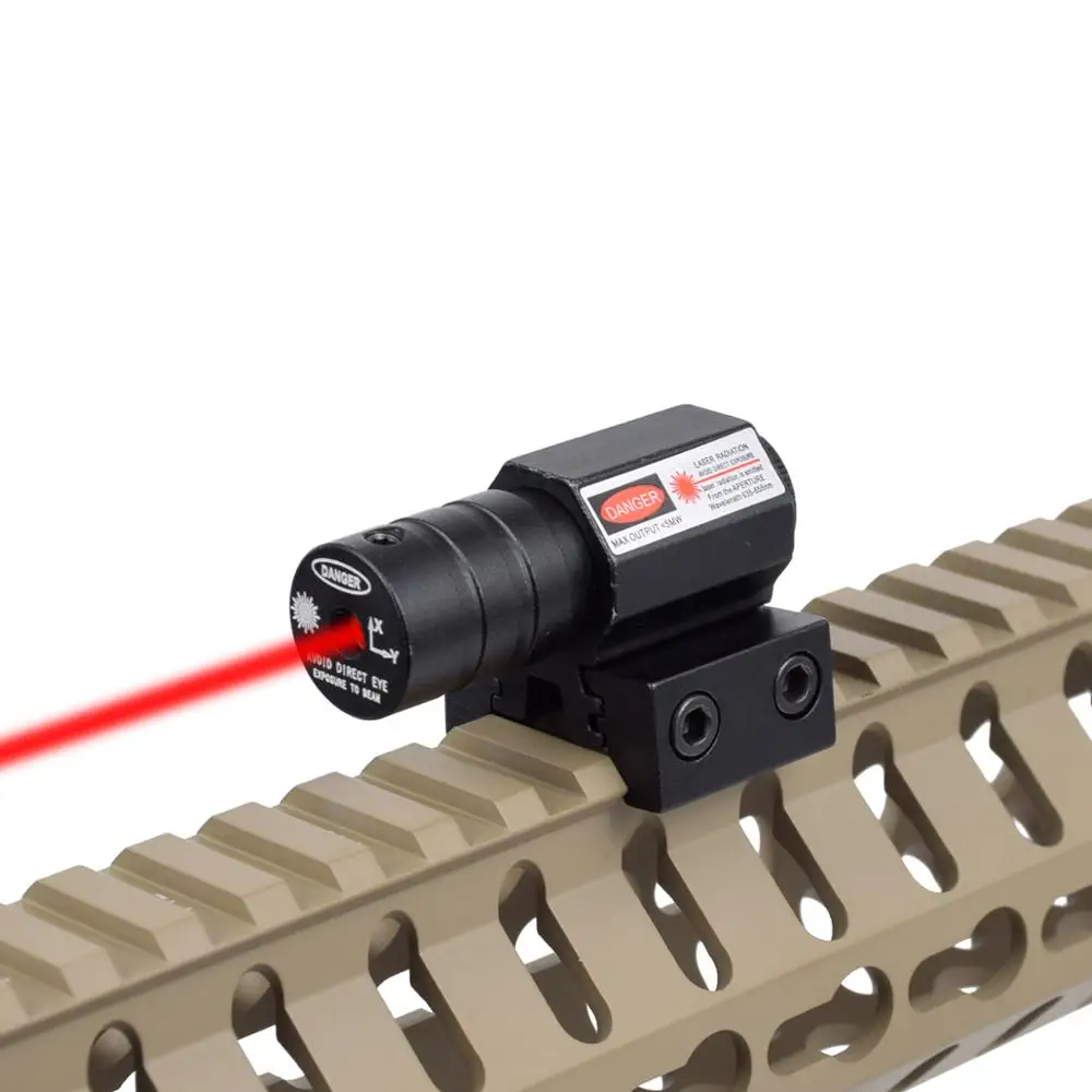 Mini Tactical Red Dot Laser Sight for Rifle Pistol Shooting Hunting Gun with 650nm Adjustable 11/20mm Rail Mount Hunting Sight