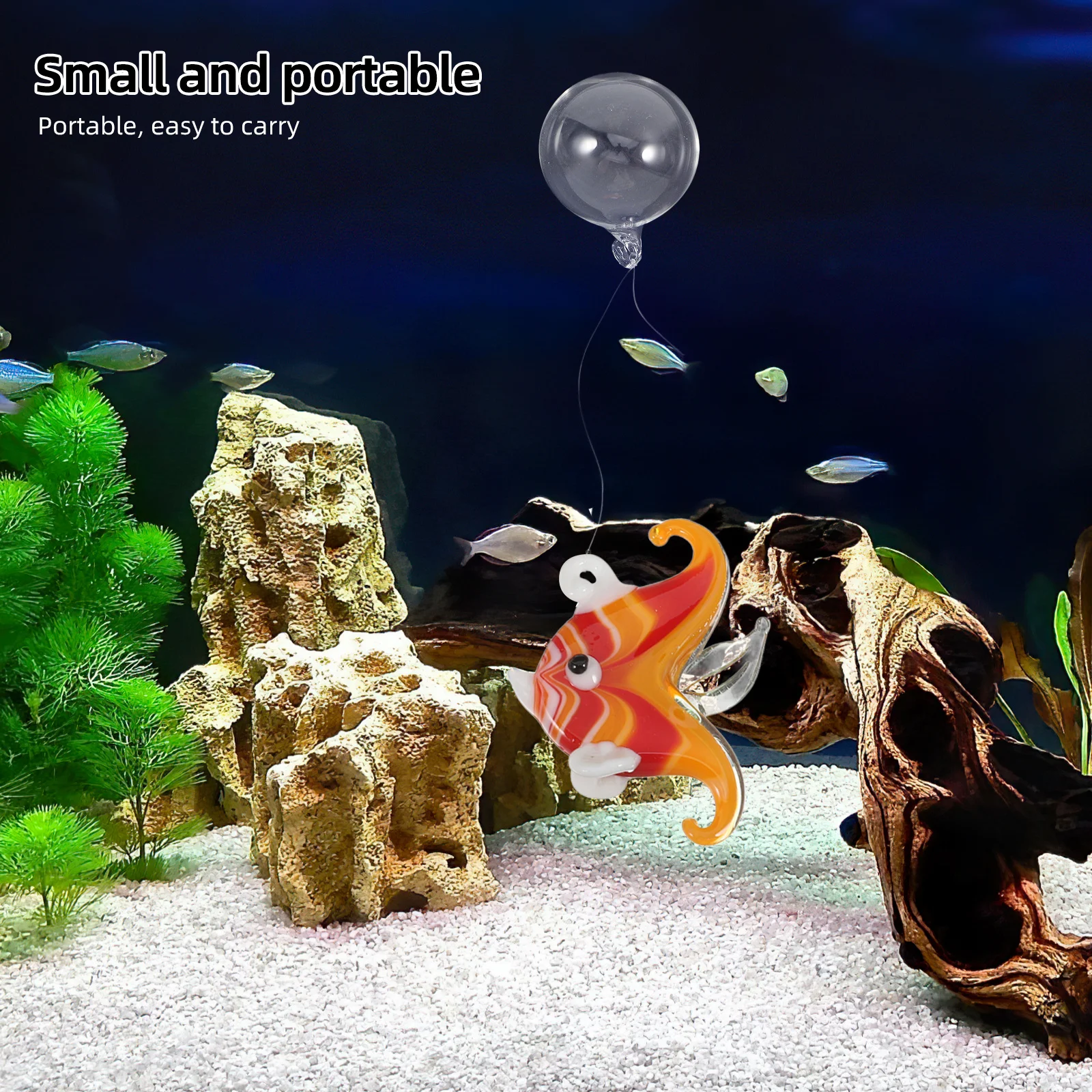 

Floating Glass Fish Aquarium Decor 1 Piece Realistic Artificial Ocean Animal Ornament for Fish Tank Stylish Marine Theme