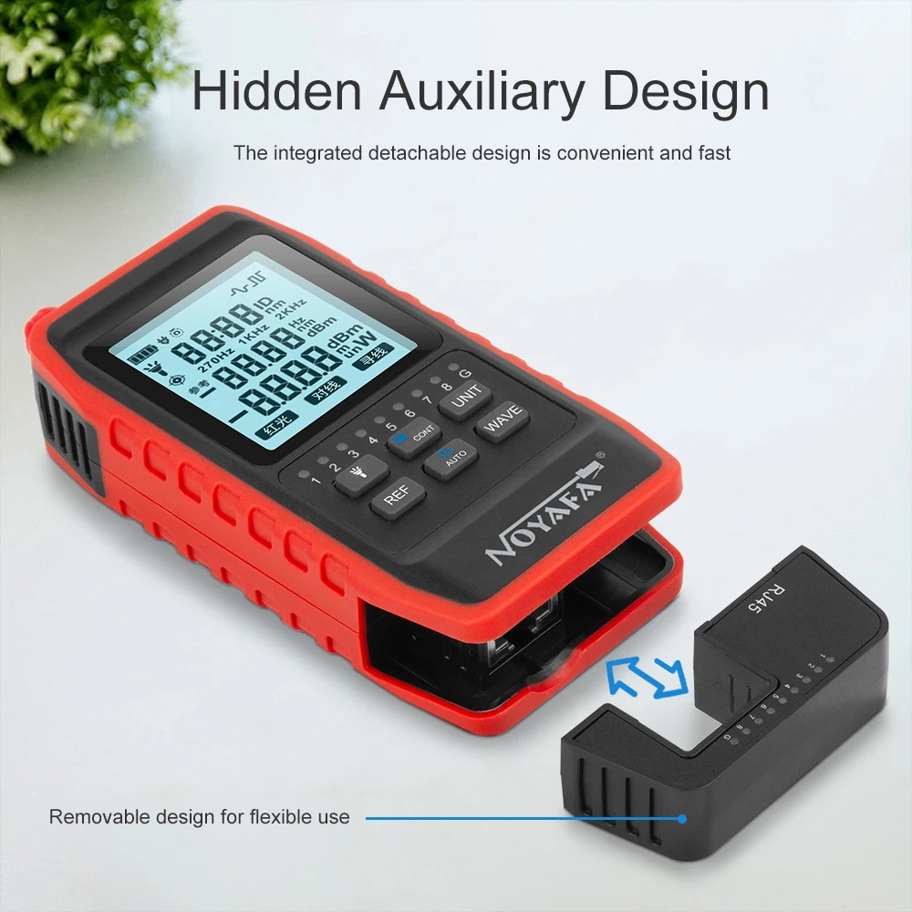 NOYAFA NF-908 مقياس الطاقة الضوئية FC SC ST جهاز اختبار الألياف البصرية شاشة الكريستال السائل محدد الأعطال البصرية كابل الشبكة تستر