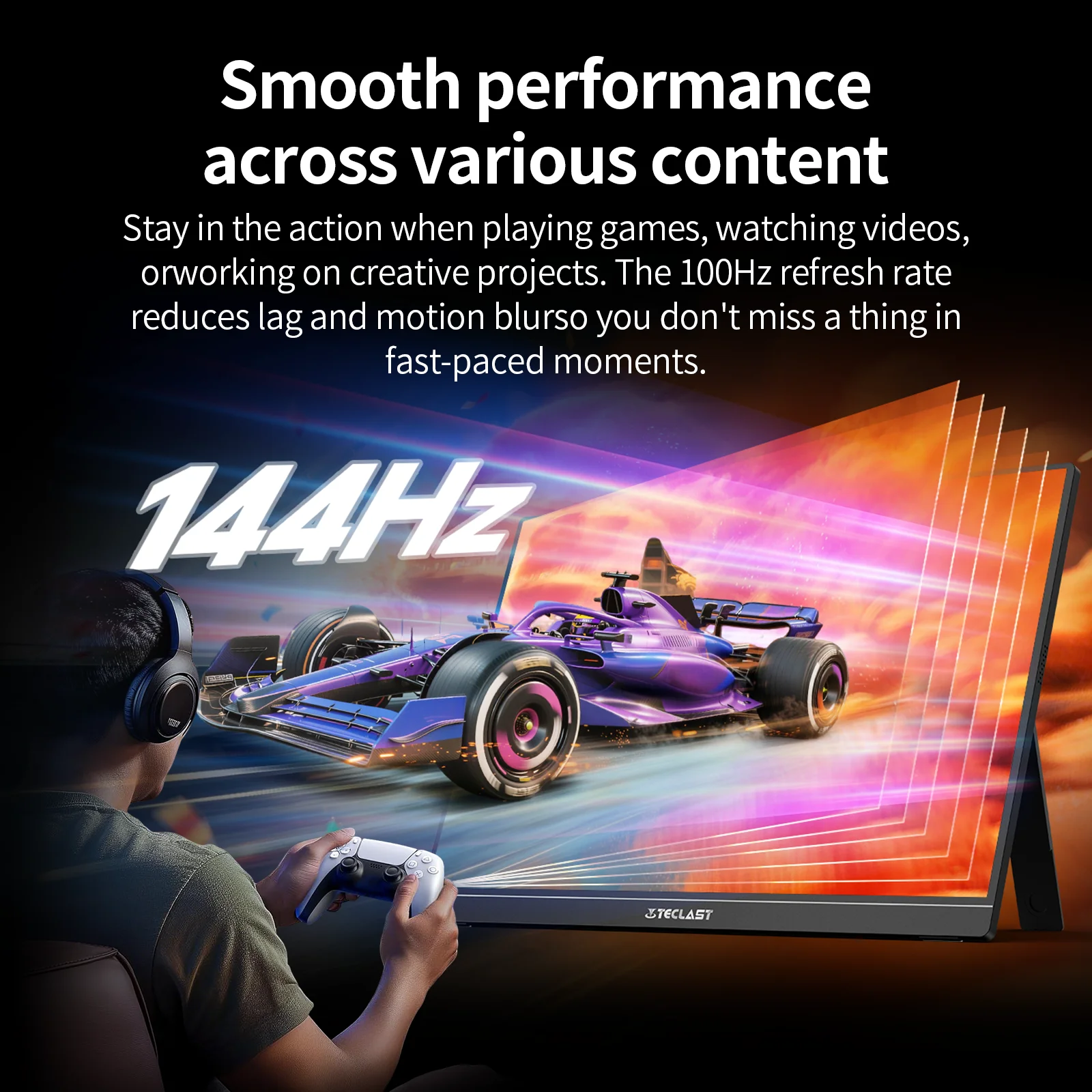 Teclast V16H 144Hz Gaming Portable Monitor 16 inch 1920x1200 16:10 Light Metal Body 8-Bit Color Depth 660g 9.9mm 3D Stereo Sound