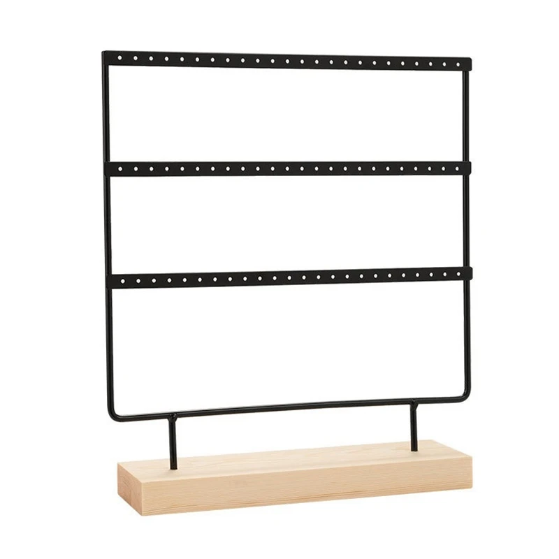 

Earring Stand Display Rack 3-Tier Ear Stud Holder 72 Holes With Base