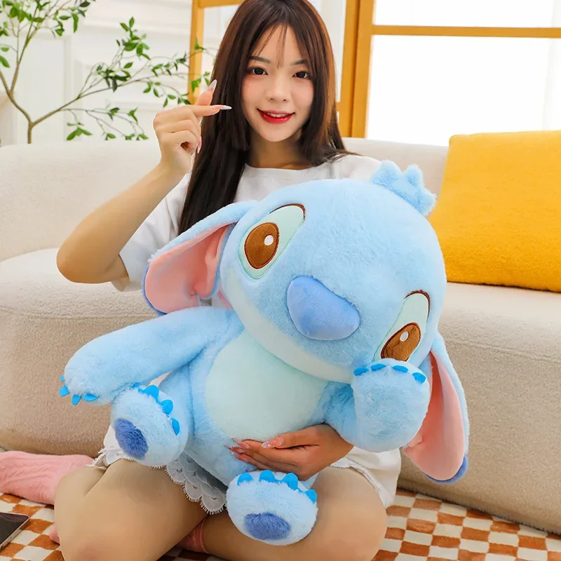 Poupées en peluche Disney Cartoon Blue Stitch pour enfants, jouets en peluche Anime, CAN o and Stitch, cadeaux d'anniversaire Kawaii, grande taille, 53cm