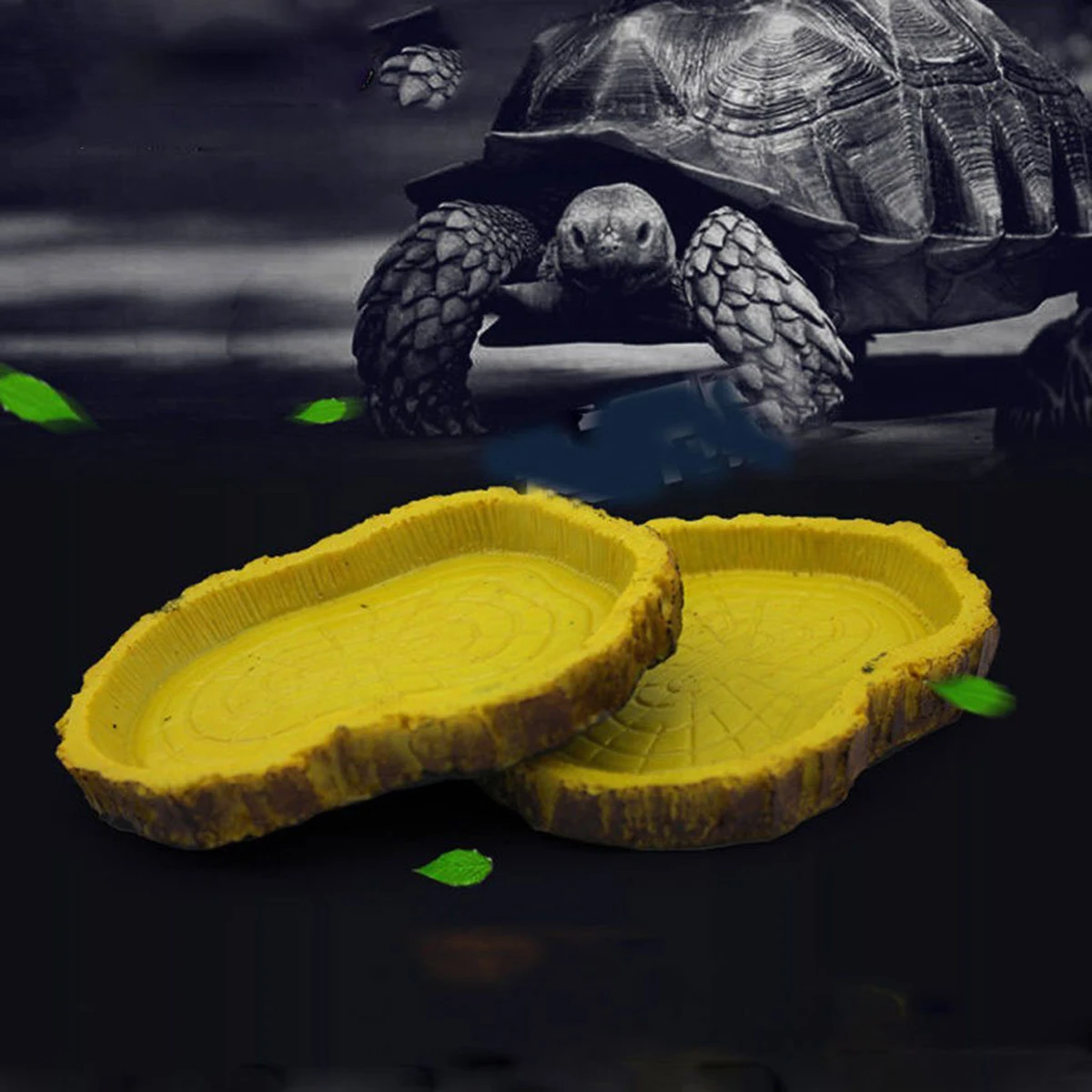 

Resin Feeding Bowl Durable Non-Toxic Safe Pet Bowl Anti-Slip Reptile Food Dish For Turtle Gecko Snake Vivarium Breeding