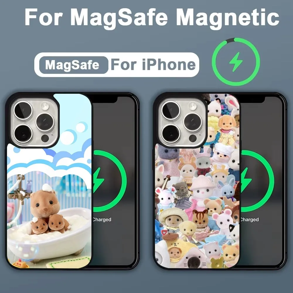 

Cartoon S-Sylvanian-F-Families Phone Case For iPhone 16,15,14,13,12,11,Plus,Pro,Max,Mini Magsafe Magnetic Wireless Charging