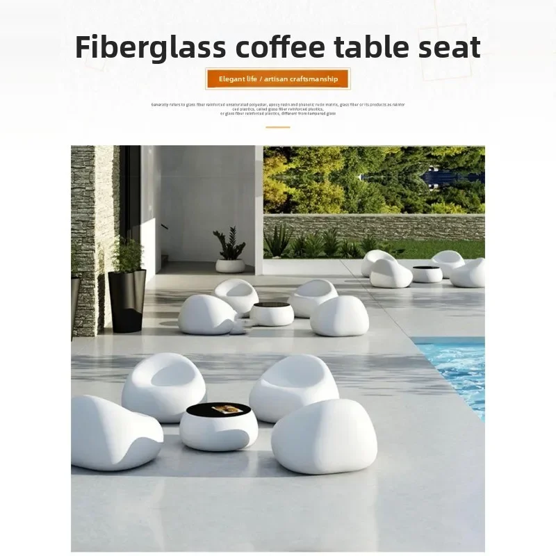Fiberglass Leisure, Chair Shopping Mall Hotel Lobby Resting Area Coffee Table Seat Combination Outdoor Courtyard