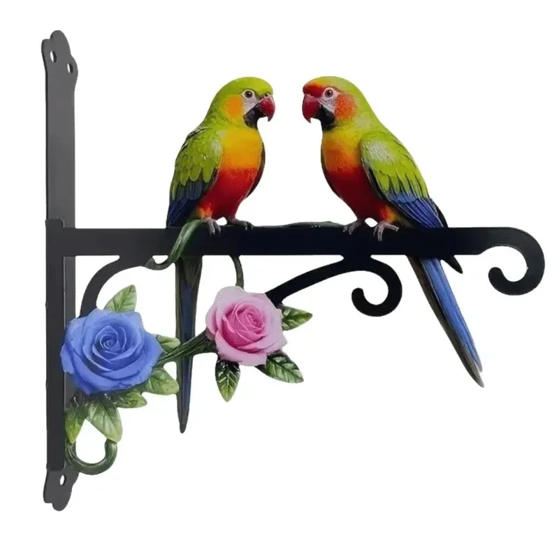 Home Decoration Colorful Wall-mounted Hanger Outdoor Indoor Bird Wall Hook Rust-Proof Flower Hanging Bracket Indoor