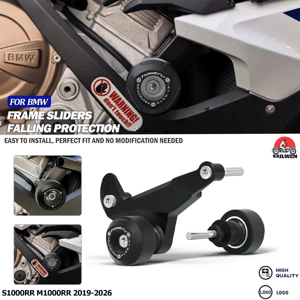 

For BMW S1000RR M1000RR 2019-2026 Motorcycle CNC Frame Sliders Protector Guard Fairing Crash Pad Falling Protection Frame Slider