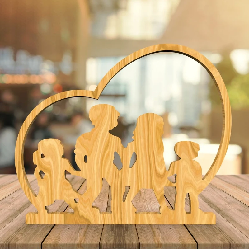 Custom Family Heart CNC File for Wood, Mother's Day/Father's Day