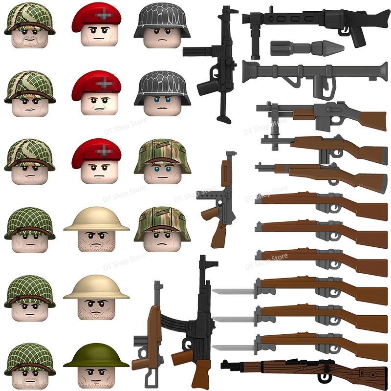 

MOC N657-660 Military Warriors Soldiers Gun Action Figures Bricks Figures Assembly Building Blocks Toys for Kids Gifts
