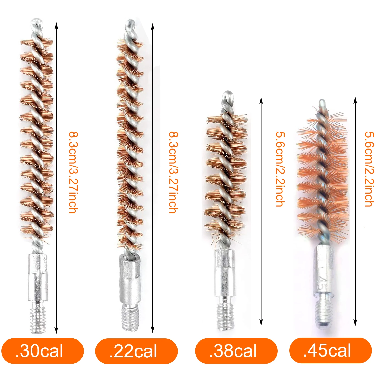 5Pcs/Set Gun Cleaning Brush Kit 9mm/7.62mm/5.56mm .22/.223/.30/.38/.45Cal Rifle Pistol Shotgun Chamber Barrel Cleaning Brush