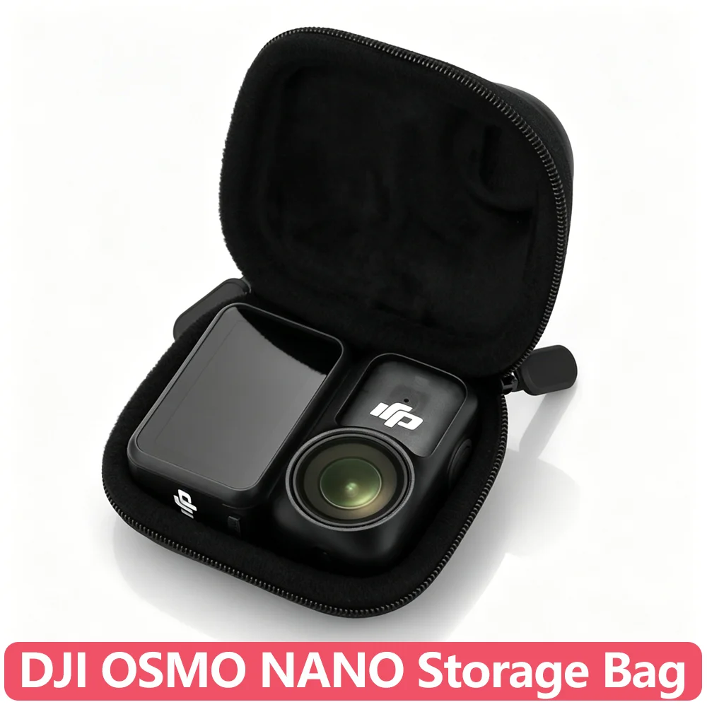 Mini Protective Carrying Case for DJI OSMO NANO Shockproof Hard Storage Bag with Metal Hook Portable Travel Pouch for Outdoor
