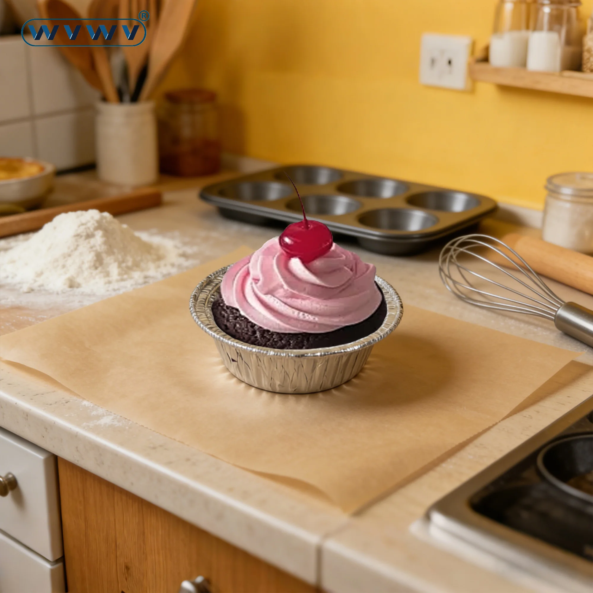 45 Stück runde Backformen aus Aluminiumfolie mit transparenten Deckeln, geeignet für Heißluftfritteusen, Öfen, Grills, Kuchen, Backwaren, Desserts und Puddings, unverzichtbare Backutensilien für die Heimküche, perfekt – Detail 5