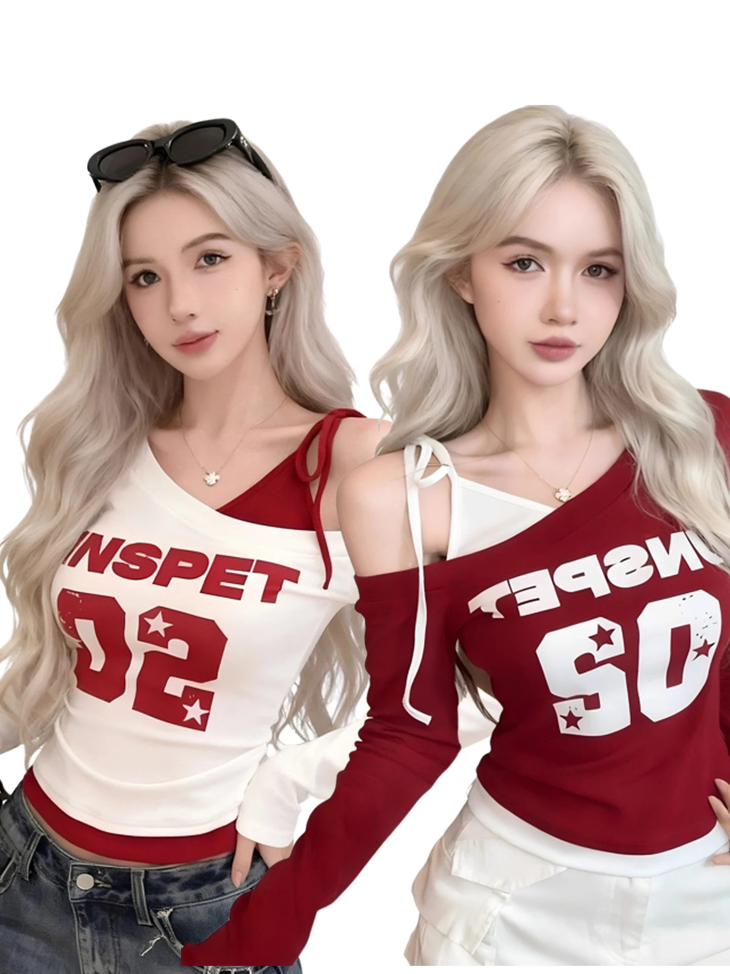 Street Style Jazz Dance Base Shirt Women's Sleeveless Long Sleeve T-Shirt Performance Outfit Shoulder Bared Top for Ladies