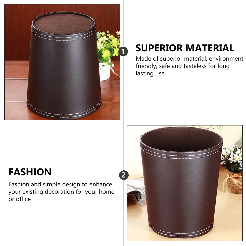 Trash Can Kitchen Household Garbage Container Garbage Ash-bin Bucket with Lid for Car Round Cans Simple Recycling Containers