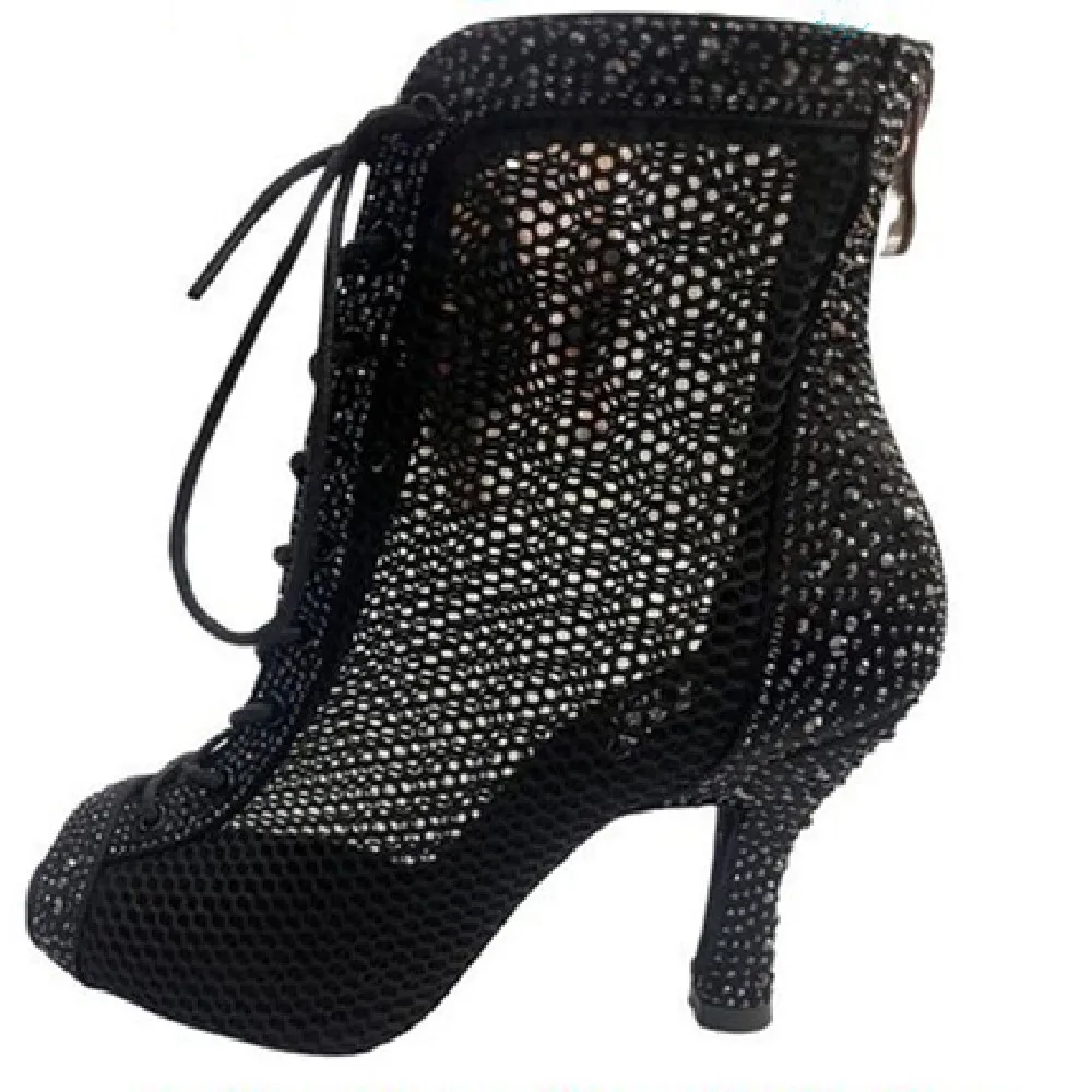 Botas de baile para mujer, zapatos de baile de Salsa Tango para niñas, zapatos de baile deportivos de gamuza, zapatos de baile de salón para fiesta y Club de tacón alto