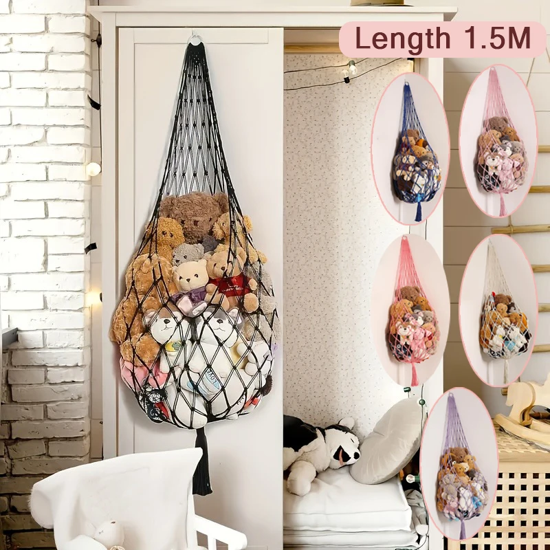 

Bohemian Style Large Capacity Handmade Woven Cotton Plush Animal Hammock Net,Easy-Install Hammock Background Wall RoomDecoration