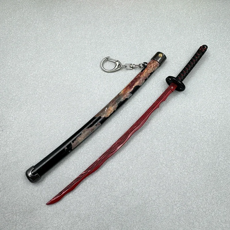 LLavero de ríos de sangre Okina de 26cm, juego ER periférico 1:6, juego de espada Katana emergente, réplica en miniatura, equipo de adorno para el hogar, juguete