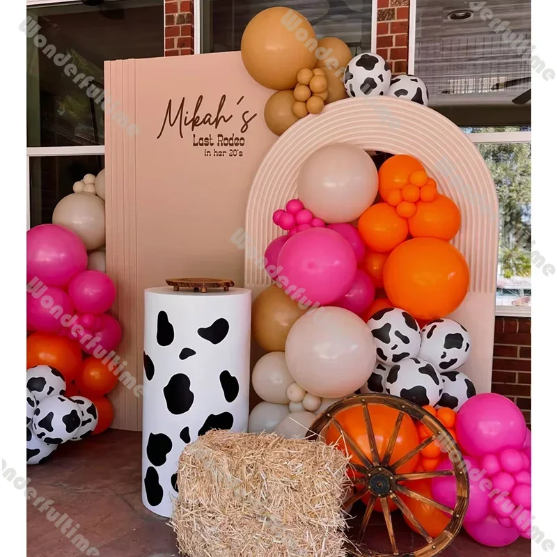 120 Cowgirl Balloon Arch Natural Sand Pink Orange Pastel Balloons Baby Shower Farm Theme Birthdays Gender Reveal Wedding Decor