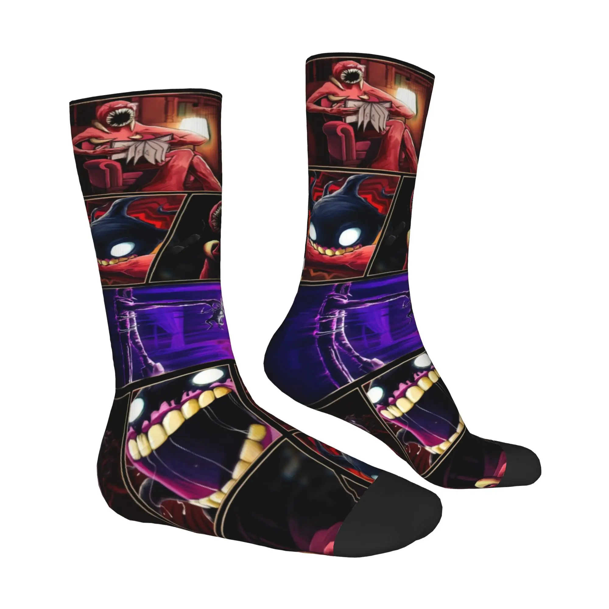 Cartoon D-Doors Anime Game  Men's Crew Socks Unisex Fun 3D Print  Dress Socks