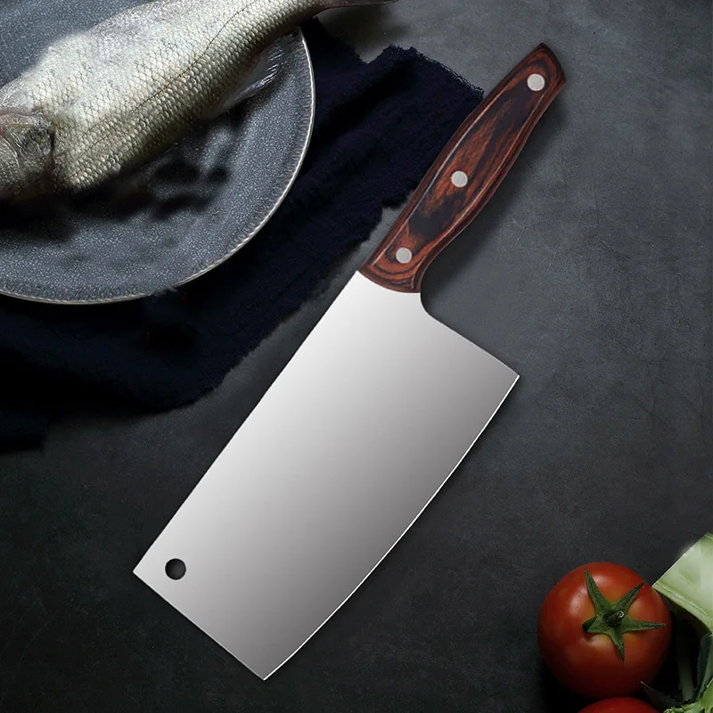 Professional Kitchen Knife High Carbon Chinese Cleaver Durable Chef Slicing Chopping Cutter Ultra Sharp Blade Wood Handle Knives