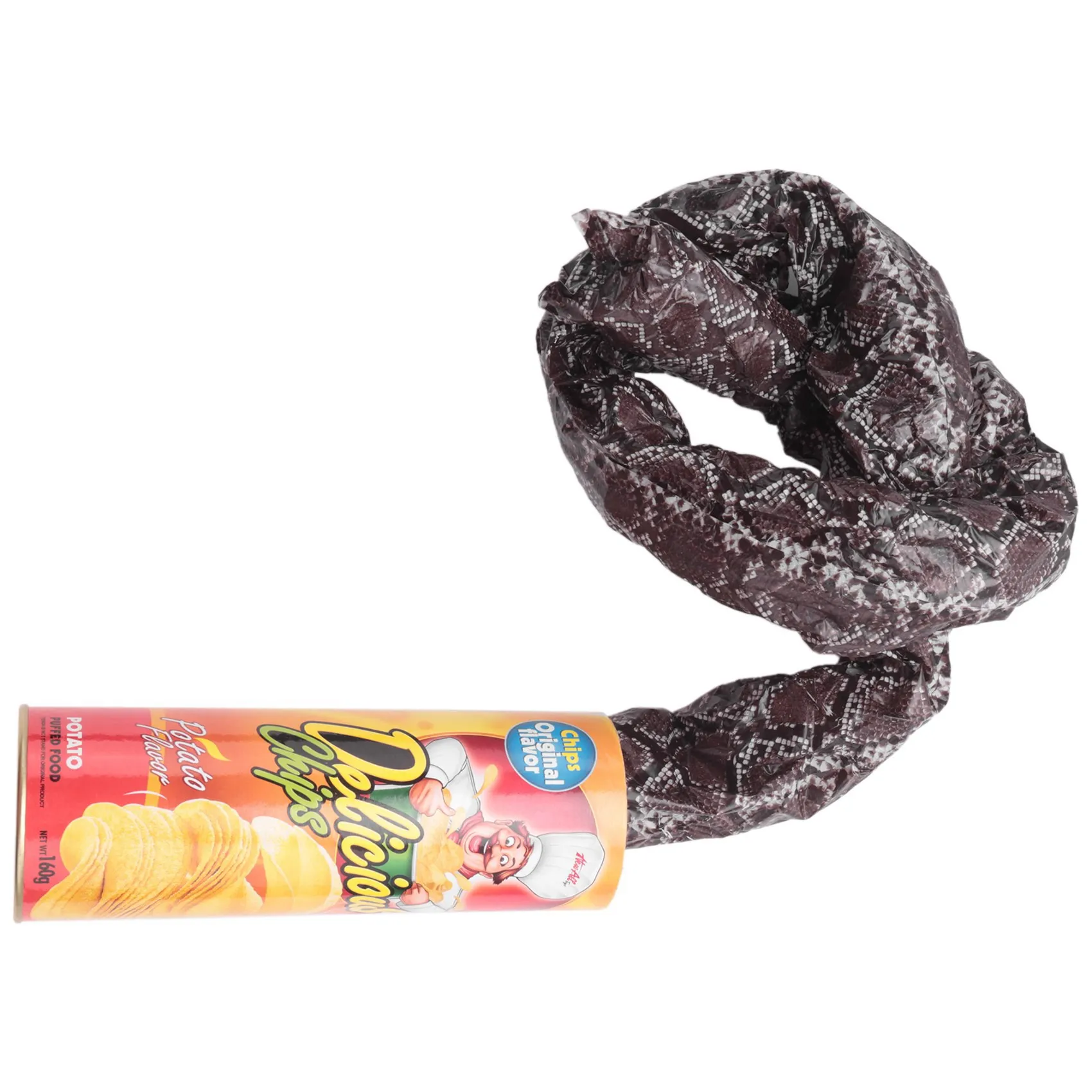 

2X The Potato Chip Snake Can Jump Spring Snake Gift April Fool Day Gift Prank Large Size (Potato Chip Style)