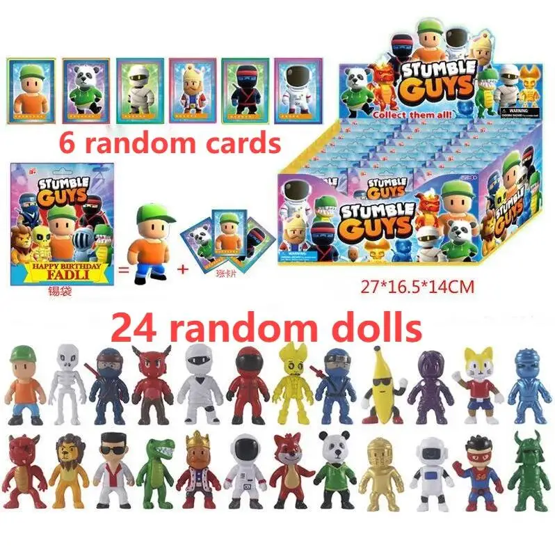 24pcs/box Stumble Fall Guys Figures Game Cartoon Model Statue Multiplayer Challenge Types Anime Collection Kids Navidad Gifts