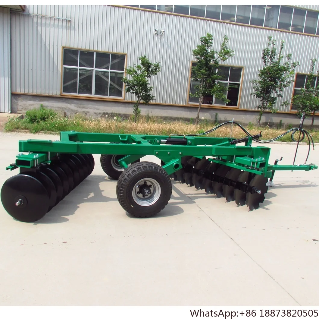 Hydraulic wheel Type Heavy Duty Disc Harrow with Scalloped Discs and Smooth Disc