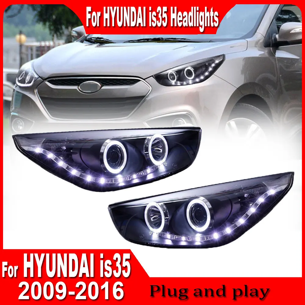 Car Headlights for Hyundai IX35 LED Headlight 2009 2010 2011 2012 2013 2014 2015 2016 LED Head Lamp DRL Signal Projector Lens