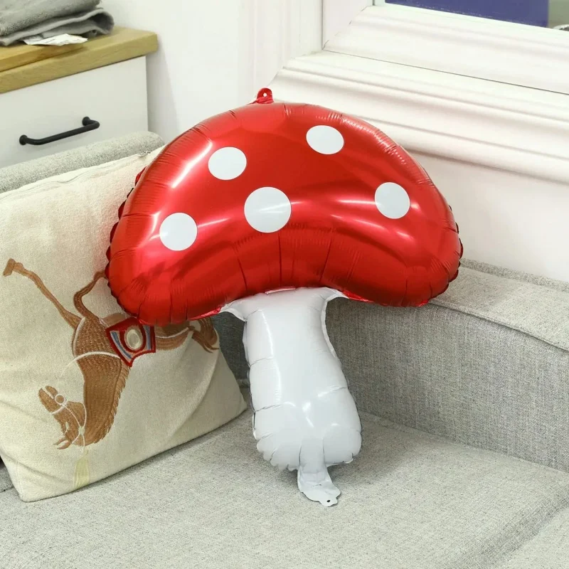 1-8PCS New Mushroom Shaped Aluminum Film Balloon Fun Forest Plant Theme Balloon Forest Party Decoration Balloon