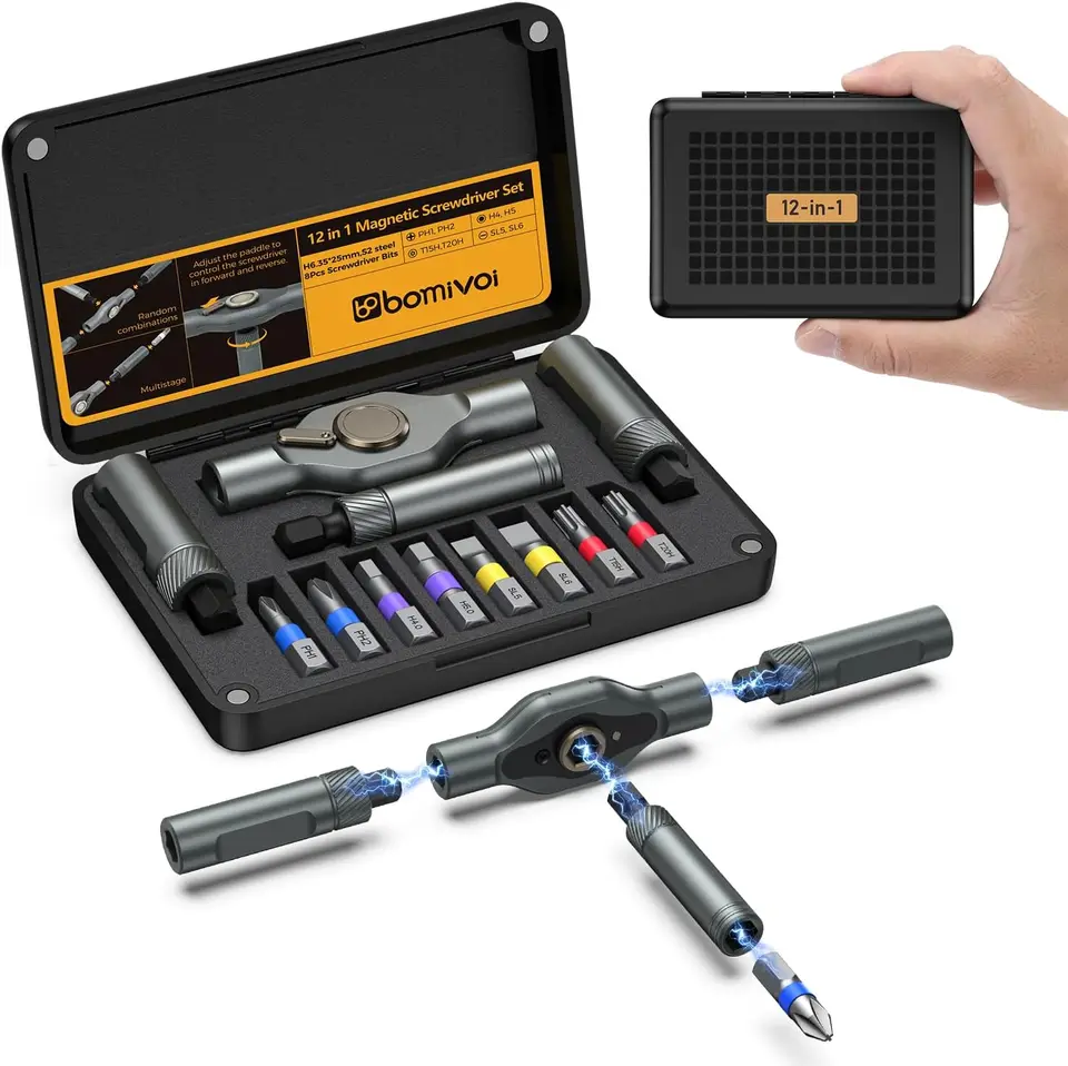 Portable Magnetic Screwdriver Set with T-Handle