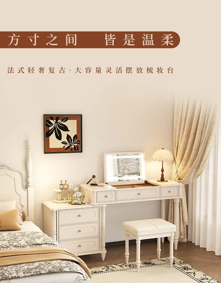 Wooden Essentials Vanity Desk Drawers  Room Stuff Makeup Dressing Table Adult Cabinet Coiffeuse De Chambre