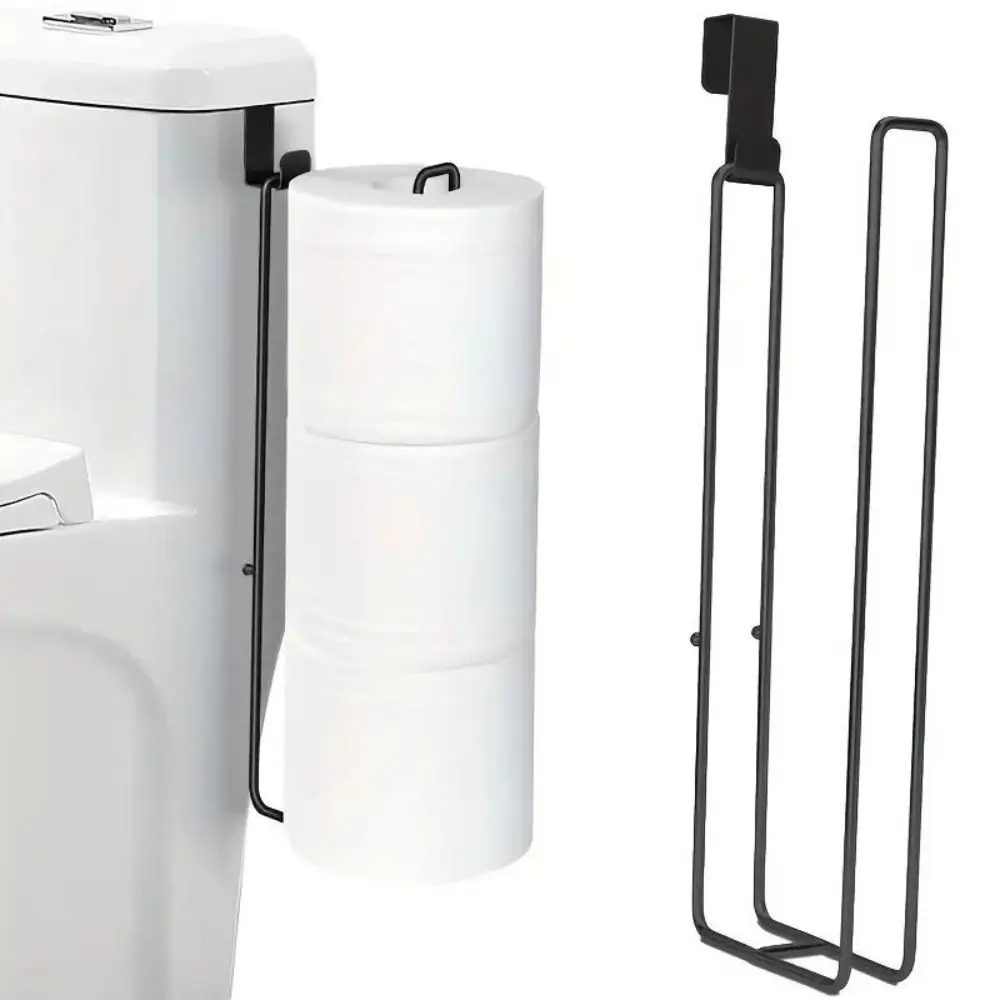 

Extended Toilet Roll Paper Holder Punch-free Wall Mounted Roll Paper Hanger Anti-rust Creative Lengthen Tissue Storage Holder