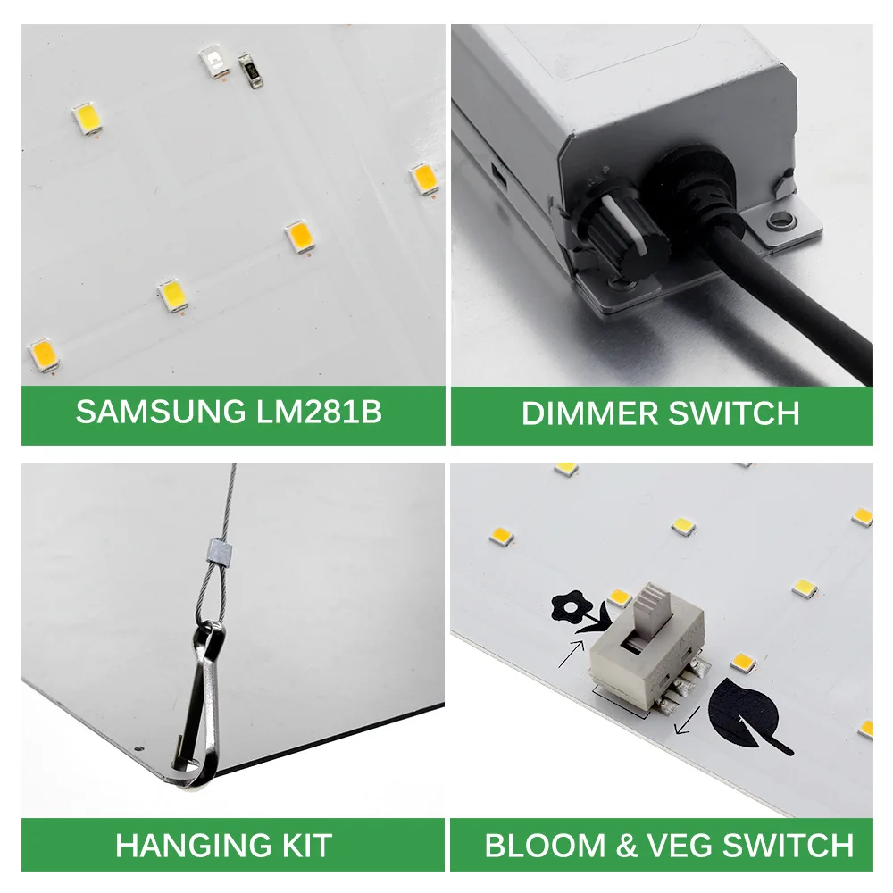 Imagem -06 - Full Spectrum Led Grow Light Hidroponia Lâmpada de Crescimento Vegetal Quantum Board Chips Lm281b 60w 120w