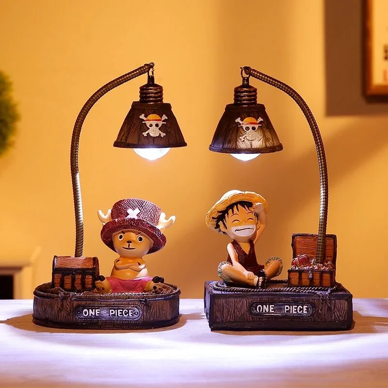 Figuras de Luffy de Anime de One Piece, juguete de 17cm, Linda figura de Chopper de una pieza con luz de lámpara nocturna, adorno de decoración del hogar, Juguetes