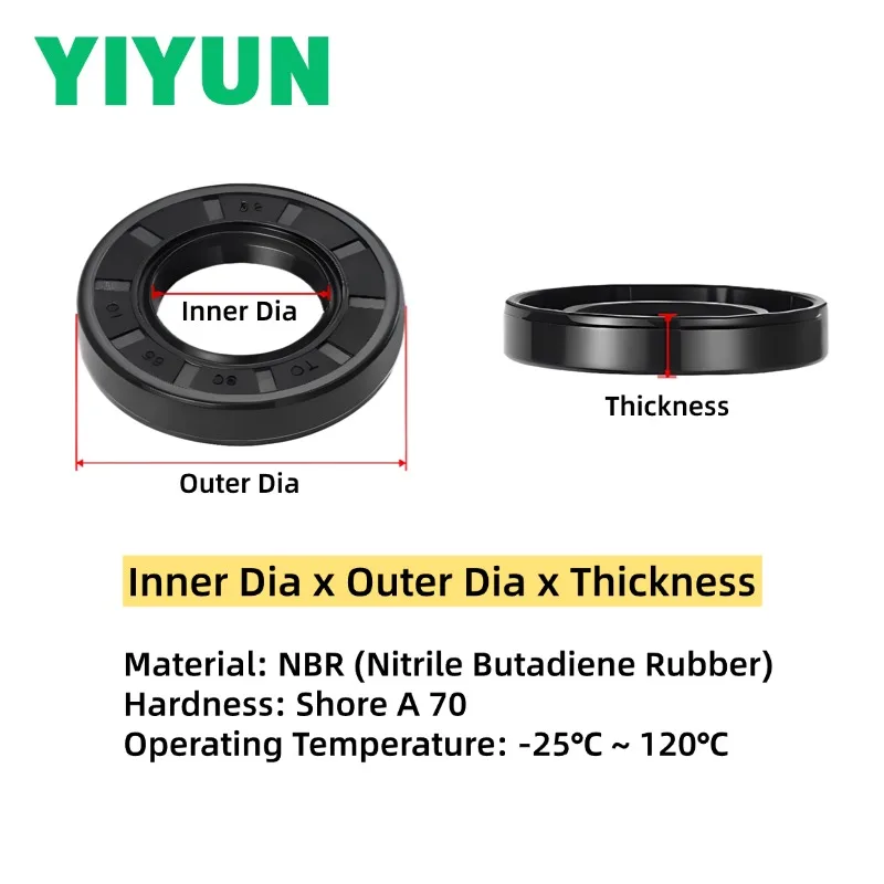 2-5PCS NBR Double‑Lip Oil Seal Shaft Seal Oil‑Resistant Waterproof Dust‑Proof Rubber Gasket 40x60x8 45x55x8 45x60x8mm 50x60x8mm