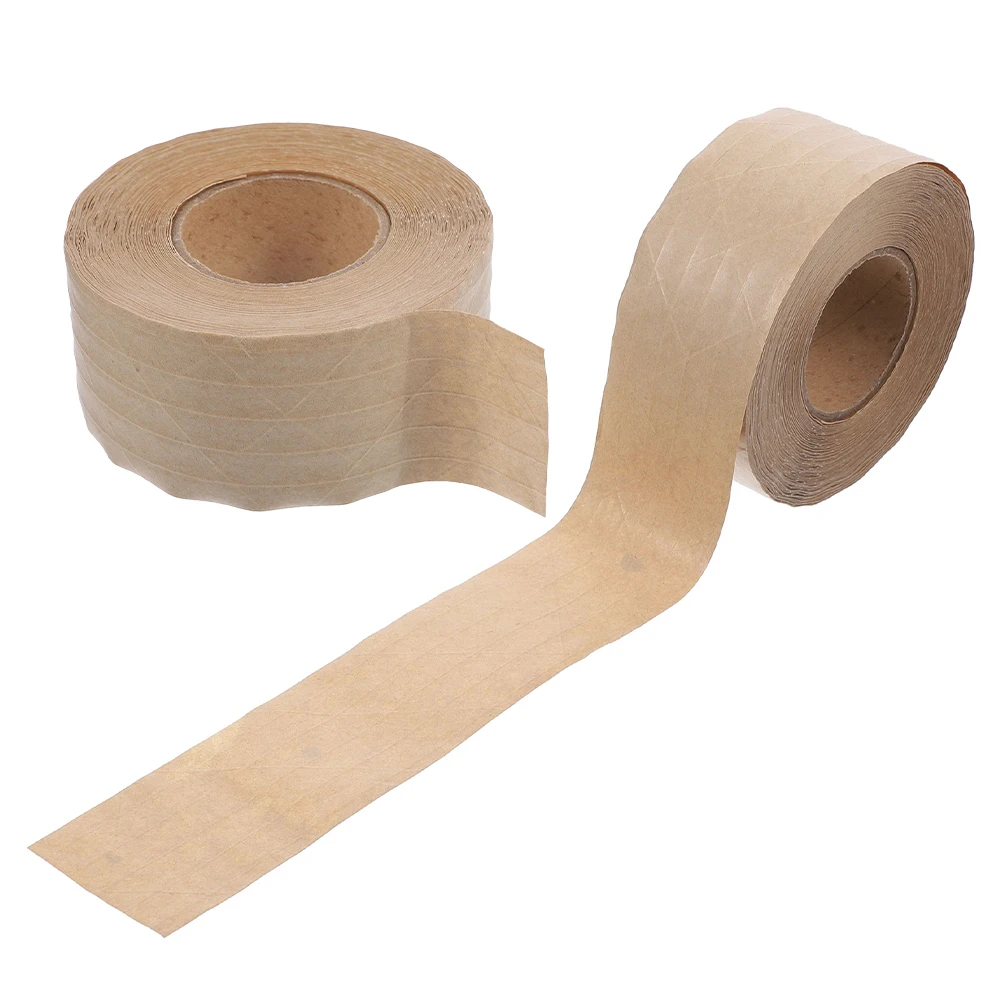 

2 Rolls Paper Packing Tape Water Activated Tape for Sealing Supplies Framing Sealing Carton Packaging Household