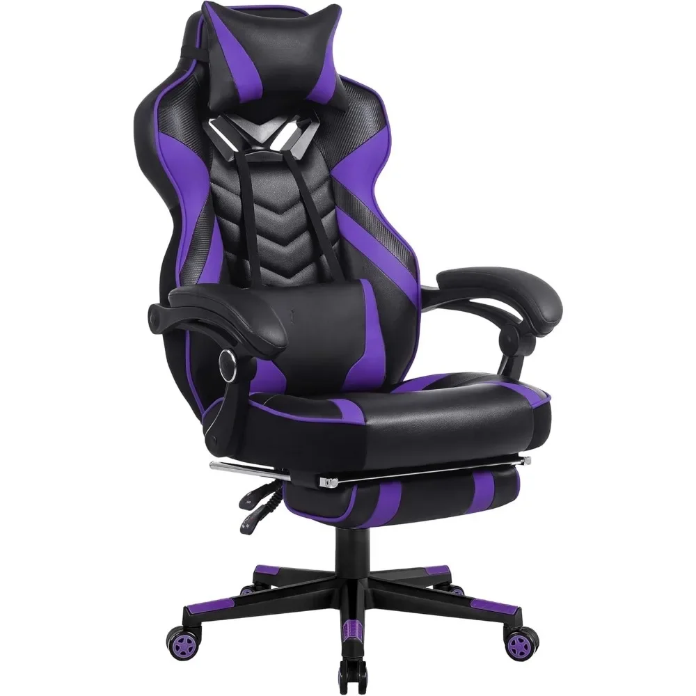 

Gaming Chair for Adults,Computer Chair with High Back,Big and Tall Gaming Chairs with Footrest and Massage,Reclining Gam