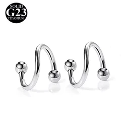 1 PCS G23 Titanium Lip Rings S Spiral Earring Piercing Twist Cartilage Helix Tragus Earring Lip Nose Rings Piercing Jewelry