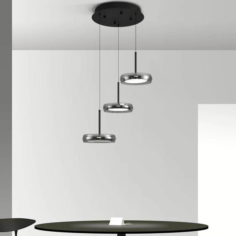 Three Headed Pendant Light Minimalist Led Restaurant Chandelier Bar Counter Hanging Lamp Modern Home