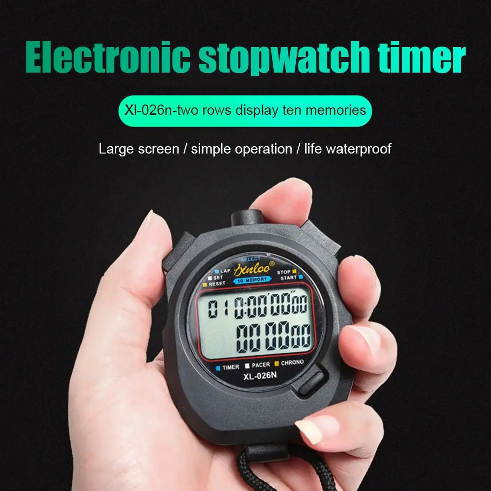 Multi-Function Sports Stopwatch Waterproof Electronic Stopwatch Timer Large Display for Coaches Swimming Running Sports Training