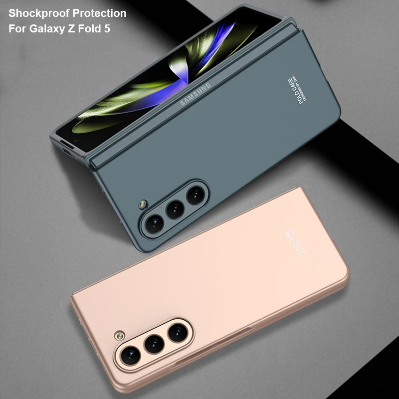 360 Full-Bod Plating Hinge Case For Samsung Galaxy Z Fold 5 4 Shockproof Armor Camera Lens Protector Cover Z Fold 3 2 Coque