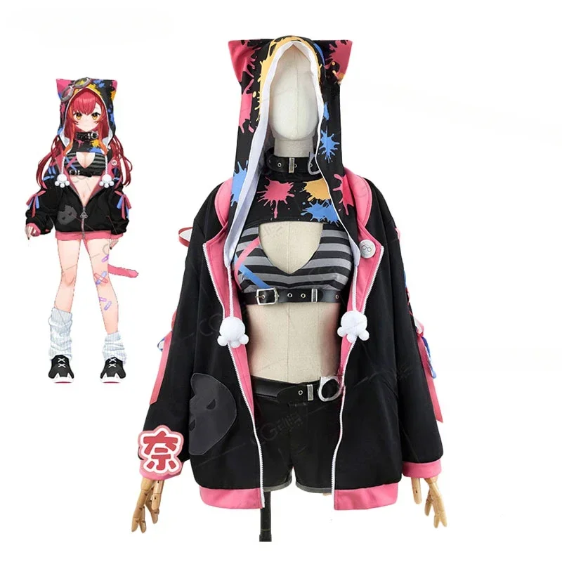 Vtuber Cosplay Nekota Tsuna Cosplay Kostuum Leuke Party Pak Jas Top Broek Halloween Outfits Anime Kleding Pruik