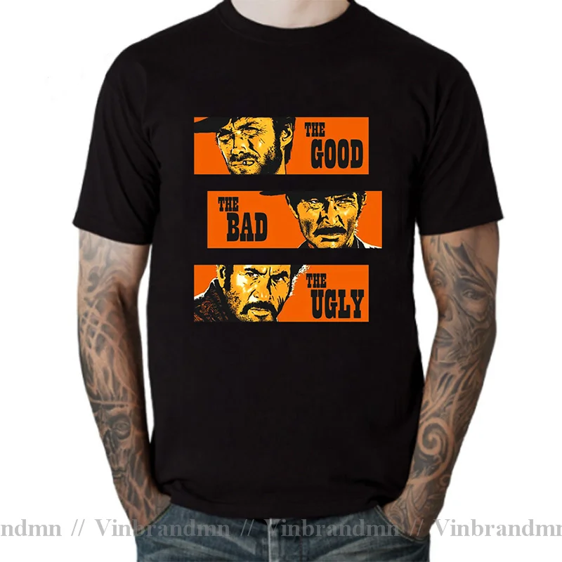 Novelty Clint Eastwood The Good The Bad The Ugly T-shirt Spaghetti Western Movie Cowboys Guns Blondie Angel Eyes Tuco Class Tees