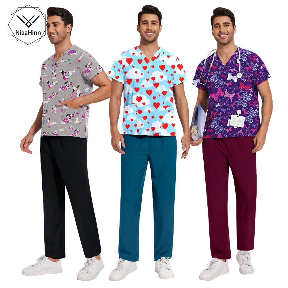 Hurtownia zestawów do szorowania lekarz kobiety szpital medyczny mężczyźni peelingi miękkie pielęgniarstwo mundury szpitalne akcesoria pielęgniarki mundur chirurgiczny