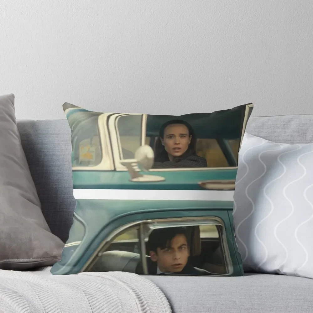 Vanya and Five Drive Past Each Other Umbrella Academy Meme Template Throw Pillow Pillow Case Christmas pillow