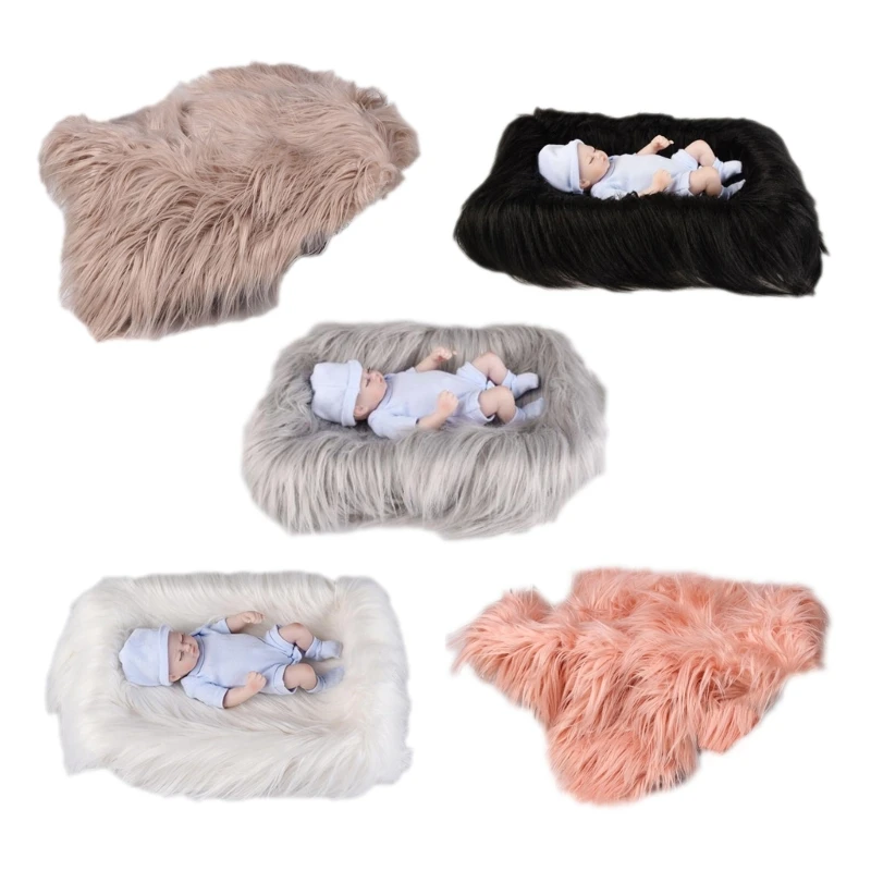 Artificial Fur Rug Plush Photography Background Photos Basket Stuffed Filler H37A