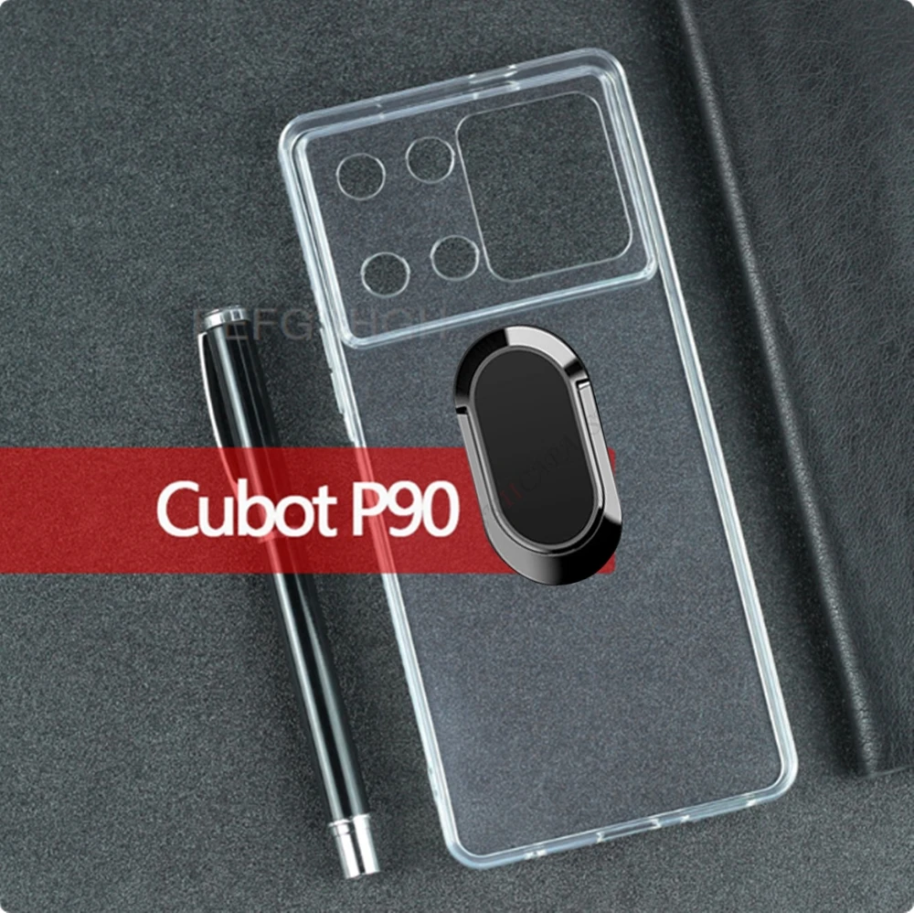 For Cubot P90 6.88" CubotP90 P 90 Back Ring Holder Bracket Phone Case TPU Soft Silicone Cover