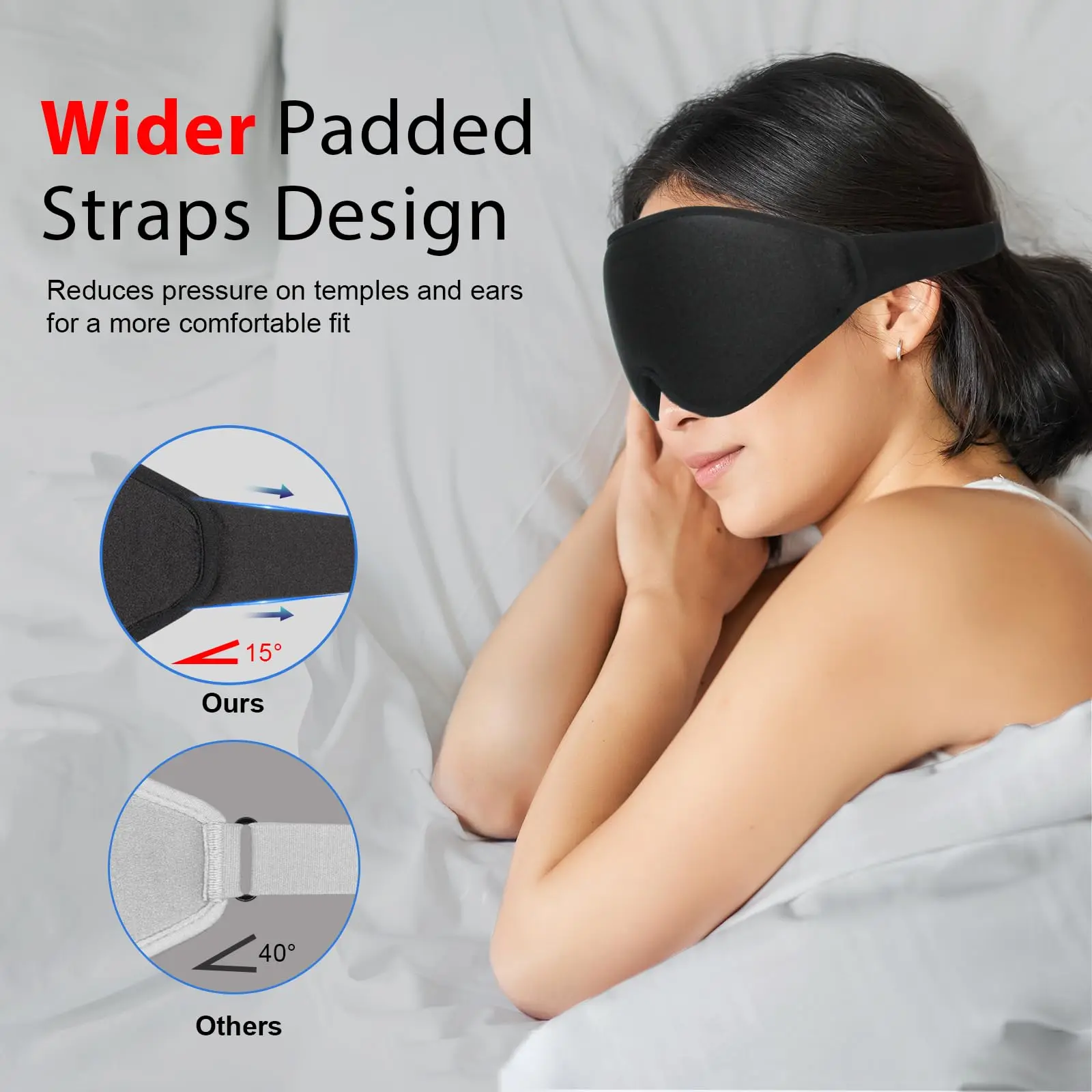 3D Sleep Mask Blindfold Sleeping Aid Eye Mask Soft Memory Foam Face Mask Eyeshade 99% Blockout Light Slaapmasker Eye Cover Patch