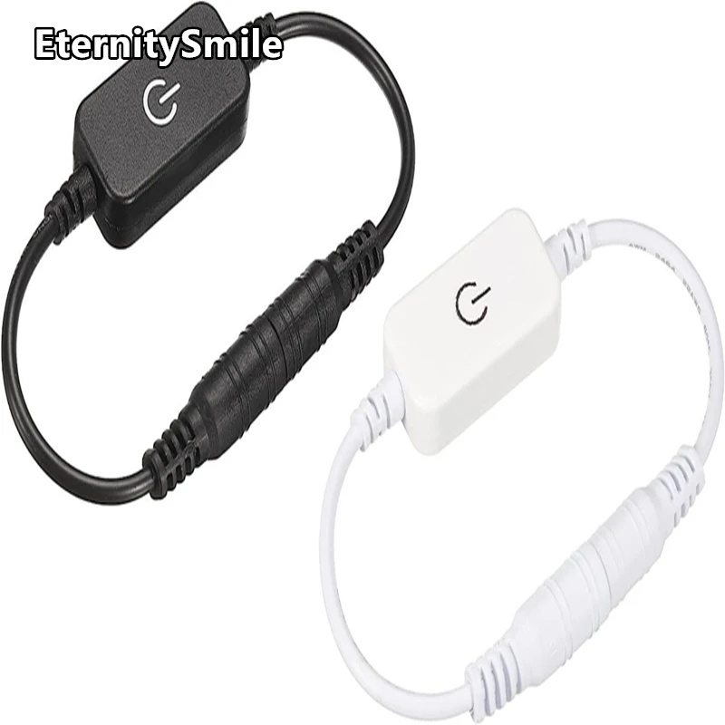 LED Monocromático Controlador Touch Switch, Mini, Em Linha, 12V-24V, Ajuste Interruptor de Luz